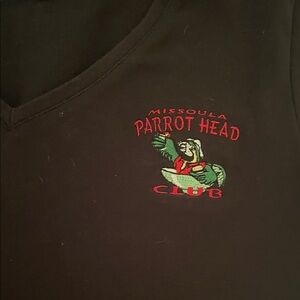 PARROT HEAD JIMMY BUFFET Port Authority Black Ladies Stretch Top